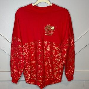Disney Exclusive Spirit Jersey Red Gold Graphic 2020 Lunar New Year Sweatshirt